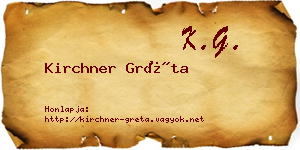 Kirchner Gréta névjegykártya